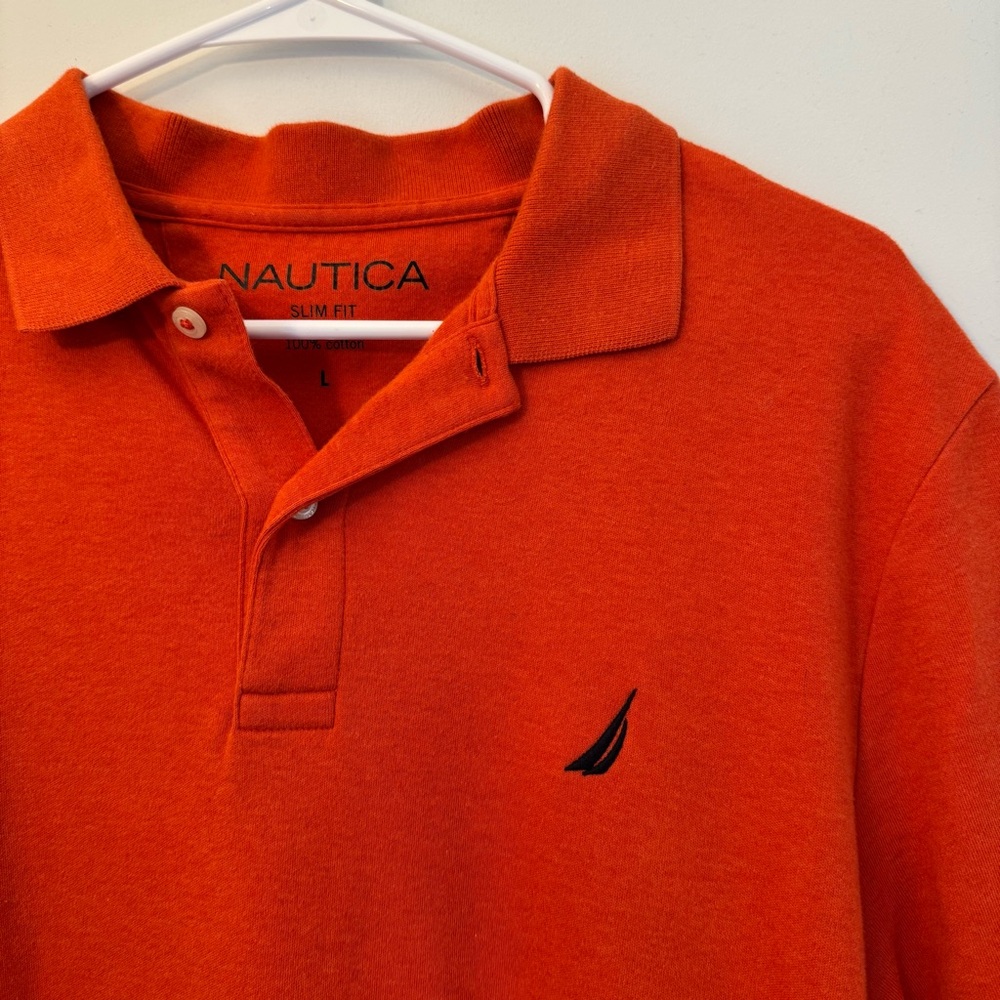 Nautica Men's Orange Polo Shirt - Picture 3 of 5